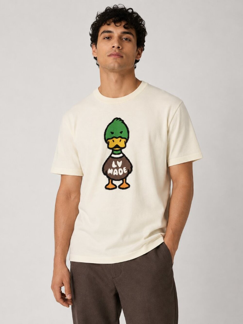 Louis Vuitton x Nigo Intarsia Jacquard Duck Short-Sleeved Crewneck